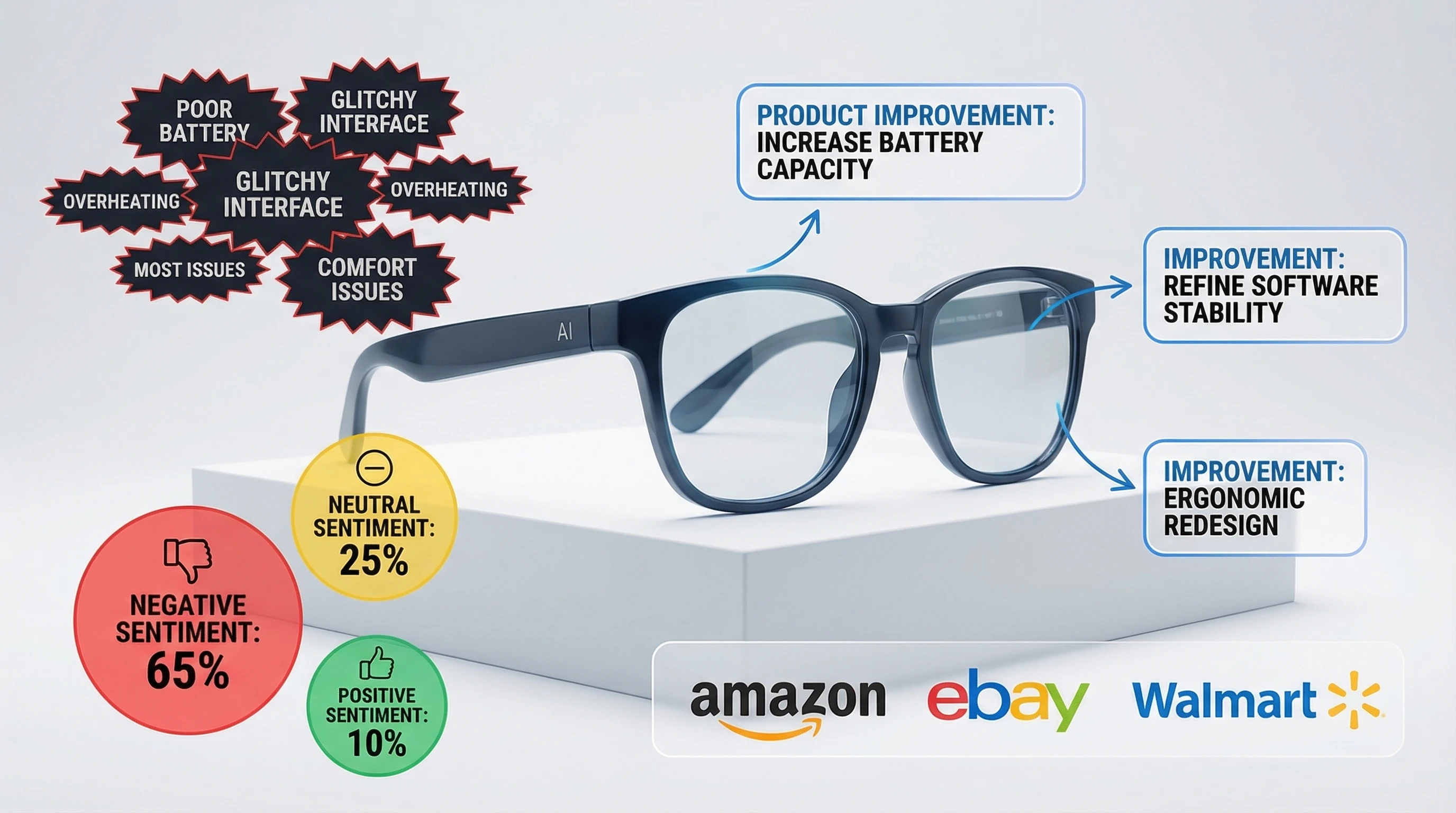 AI Smart Glasses Negative Review Analysis